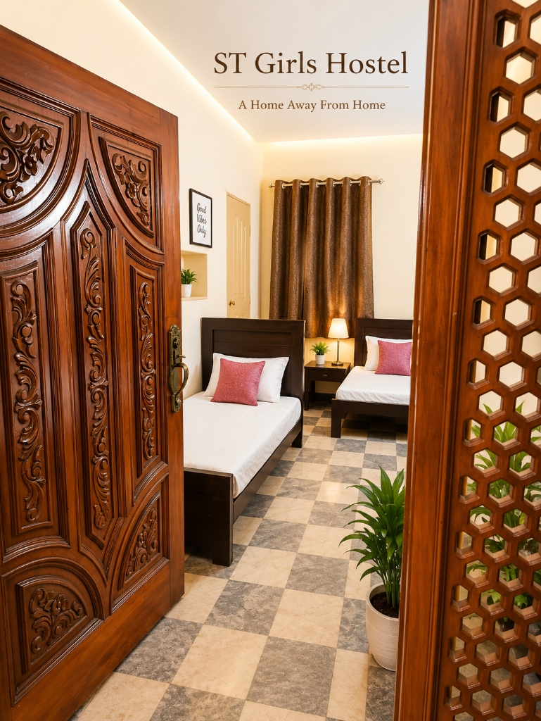 Bedroom View through Wooden Door